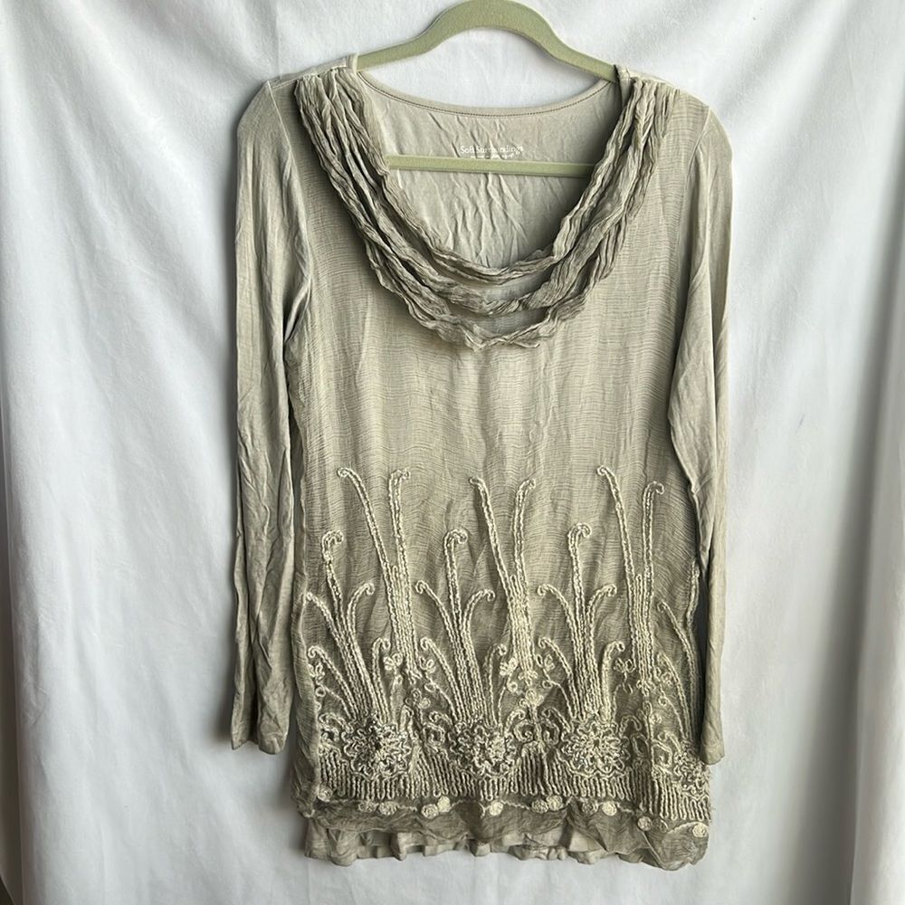 Soft surroundings silk beaux art tunic and cami size XS
